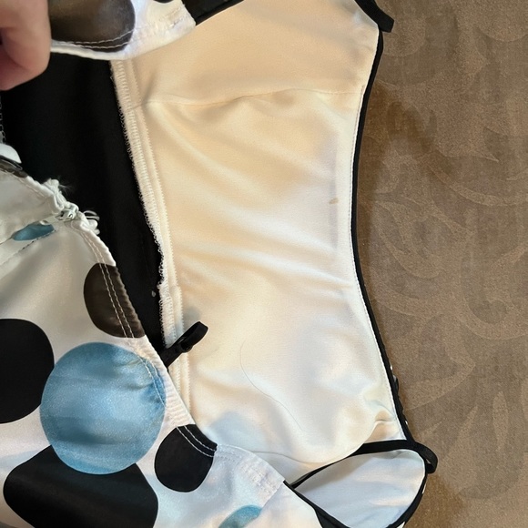 Like new black and teal polka dot short dress. Adorable!! - Picture 5 of 6